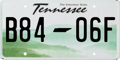 TN license plate B8406F