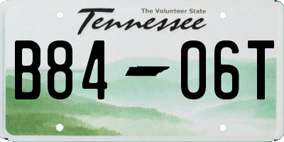 TN license plate B8406T