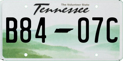 TN license plate B8407C