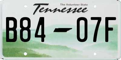 TN license plate B8407F