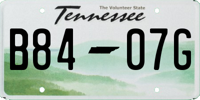 TN license plate B8407G