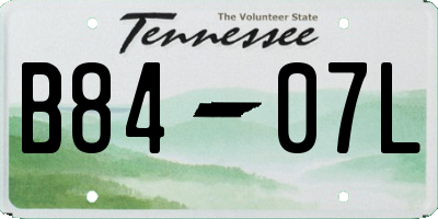 TN license plate B8407L