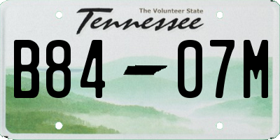 TN license plate B8407M