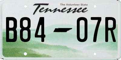 TN license plate B8407R