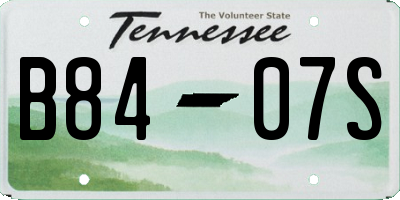 TN license plate B8407S