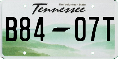 TN license plate B8407T