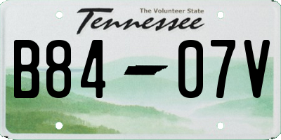 TN license plate B8407V