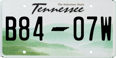 TN license plate B8407W