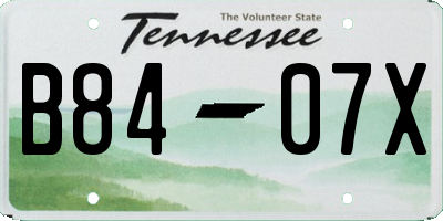 TN license plate B8407X