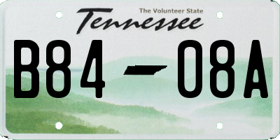 TN license plate B8408A