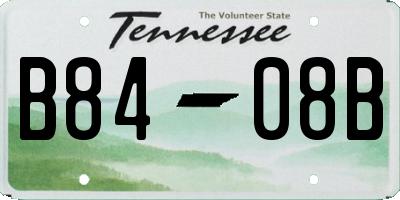 TN license plate B8408B