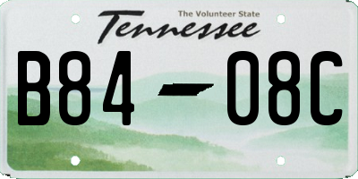 TN license plate B8408C