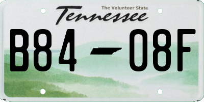 TN license plate B8408F