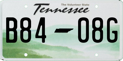 TN license plate B8408G