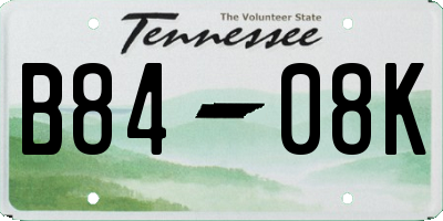 TN license plate B8408K