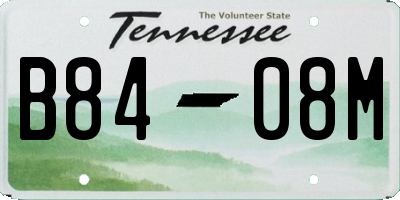TN license plate B8408M