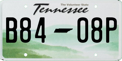 TN license plate B8408P