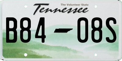 TN license plate B8408S