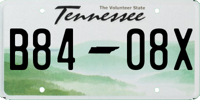 TN license plate B8408X