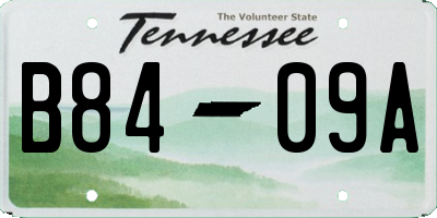 TN license plate B8409A