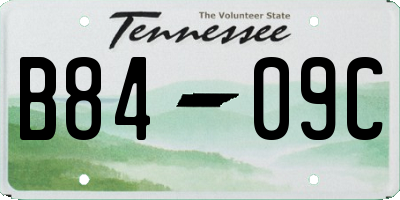 TN license plate B8409C