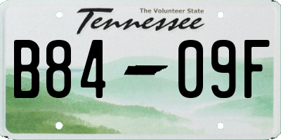 TN license plate B8409F