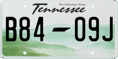 TN license plate B8409J