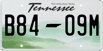 TN license plate B8409M