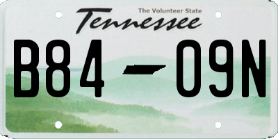 TN license plate B8409N