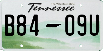 TN license plate B8409U