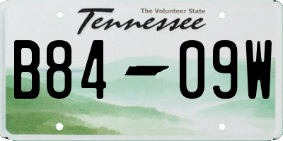 TN license plate B8409W
