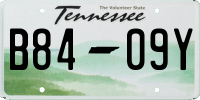 TN license plate B8409Y