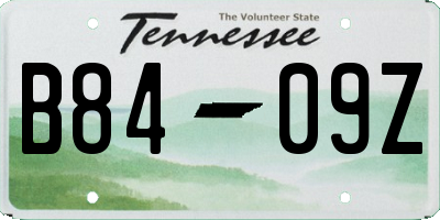 TN license plate B8409Z
