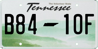 TN license plate B8410F