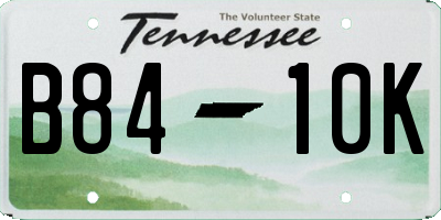 TN license plate B8410K