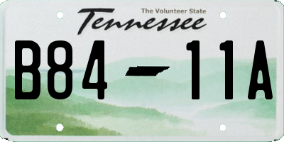 TN license plate B8411A