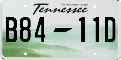 TN license plate B8411D