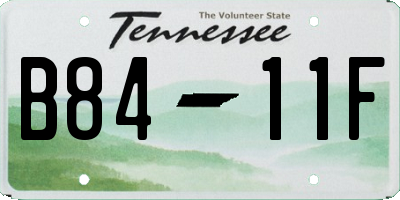 TN license plate B8411F