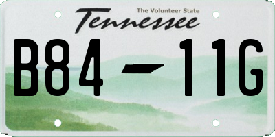TN license plate B8411G