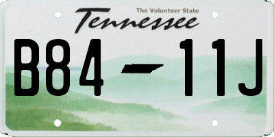 TN license plate B8411J