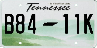 TN license plate B8411K