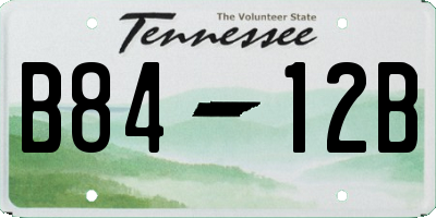 TN license plate B8412B