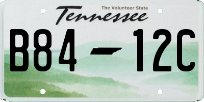 TN license plate B8412C