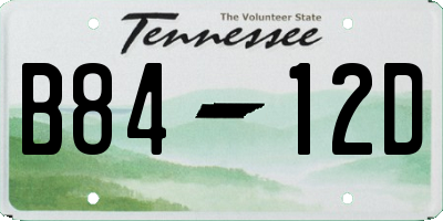 TN license plate B8412D