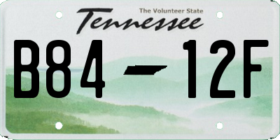 TN license plate B8412F