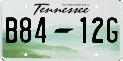 TN license plate B8412G