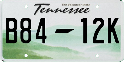 TN license plate B8412K