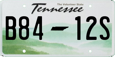 TN license plate B8412S