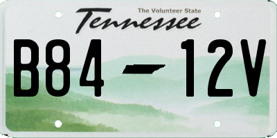 TN license plate B8412V