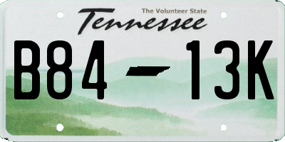 TN license plate B8413K